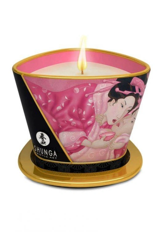 Świeca Do Masażu O Zapachu Różanych Aphrodisia Massage Candle 170 Ml Shunga | 100% ORYGINAŁ| DYSKRETNA PRZESYŁKA